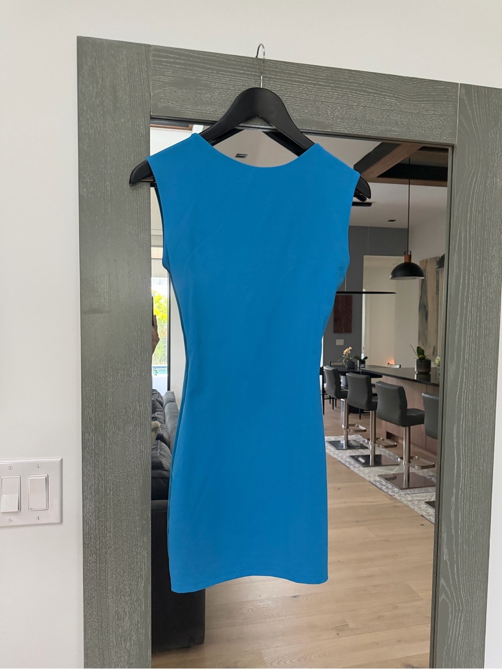 Aritzia | Small Contour Sleeveless Bright Blue Scoop Back Mini Dress | NWOT